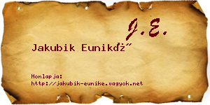 Jakubik Euniké névjegykártya